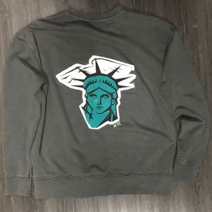 Vintage lady liberty hand painted patch